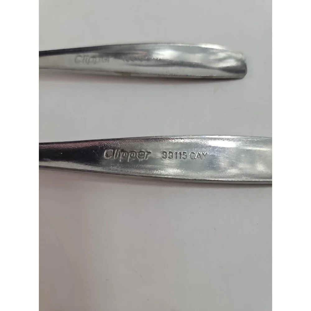 LOT OF 2 - Vintage Clipper 06925 CAY Stainless Steel Dinner Fork Spoon